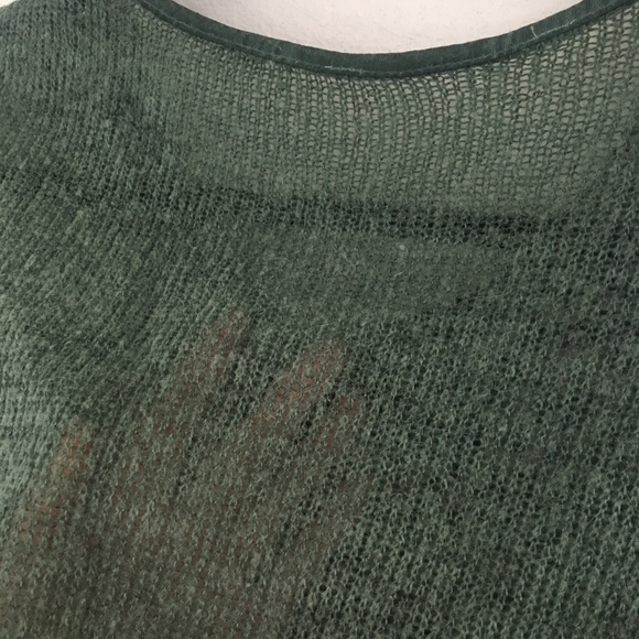 Emerald Green Crochet Wool Cardigan Made in Italy - Picture 6 of 6